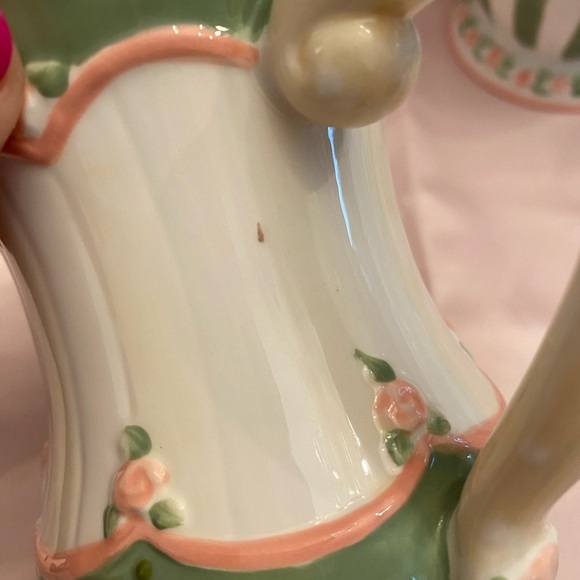 NWOT VTG  4 Gift Craft Mugs In Pink, Cream Green by Karla Dornacher Shabby Chic - Picture 12 of 12